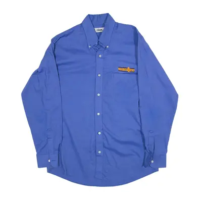 CINTAS Worker Shirt Blue Long Sleeve Mens M