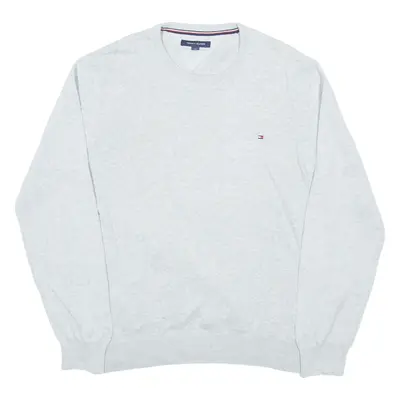 TOMMY HILFIGER Mens Jumper Grey Tight Knit L