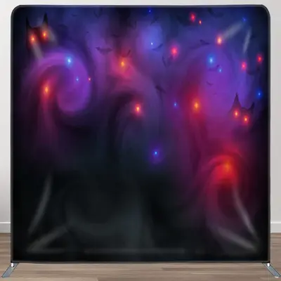 Aperturee Horrible Owl Eyes Black Bats Halloween Backdrop Cover - Aperturee