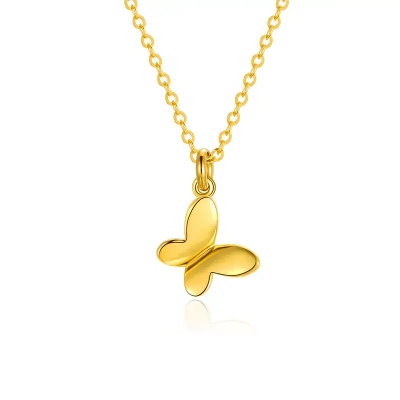 14K Gold Butterfly Pendant Necklace