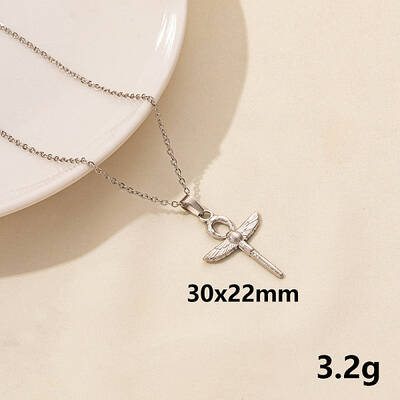 Stylish Stainless Steel Ankh Cross Pendant Necklace for Women