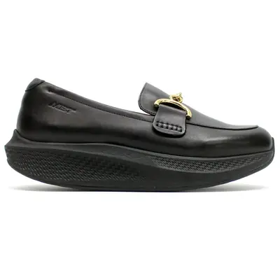 MBT Nona Nappa Leather Women's Loafers Shoes - Black Black - Size:US 9 Women