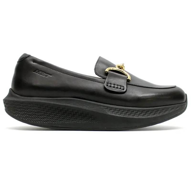 MBT Nona Nappa Leather Women's Loafers Shoes - Black Black - Size:US 9 Women