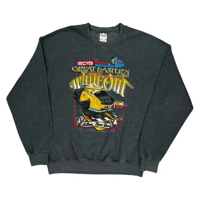 Great Eastern Whiteout Gildan Nascar Sweatshirt - Large Grey Cotton Blend