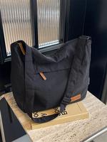Women's Solid Color Canvas Crossbody Bag, Fashionable Large Capacity Shoulder Bag for Daily Used, Casual Trendy Versatile Hig...