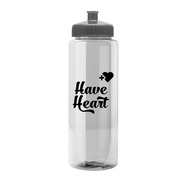 200 Custom The Guzzler - 32 oz Transparent Bottle with Push pull ...