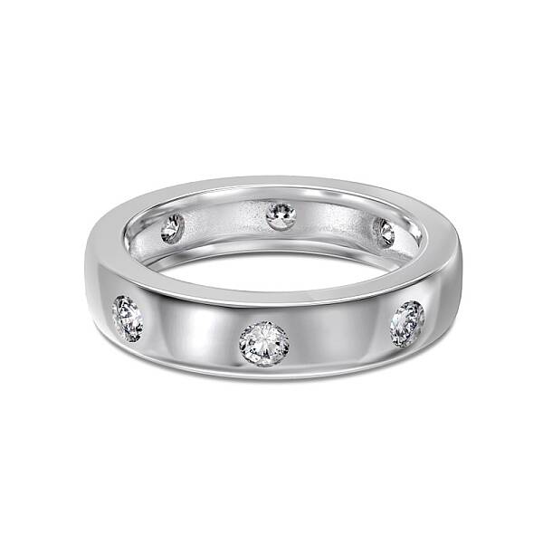Rhodium Plated 925 Sterling Silver Micro Pave Cubic Zirconia Finger Rings for Women