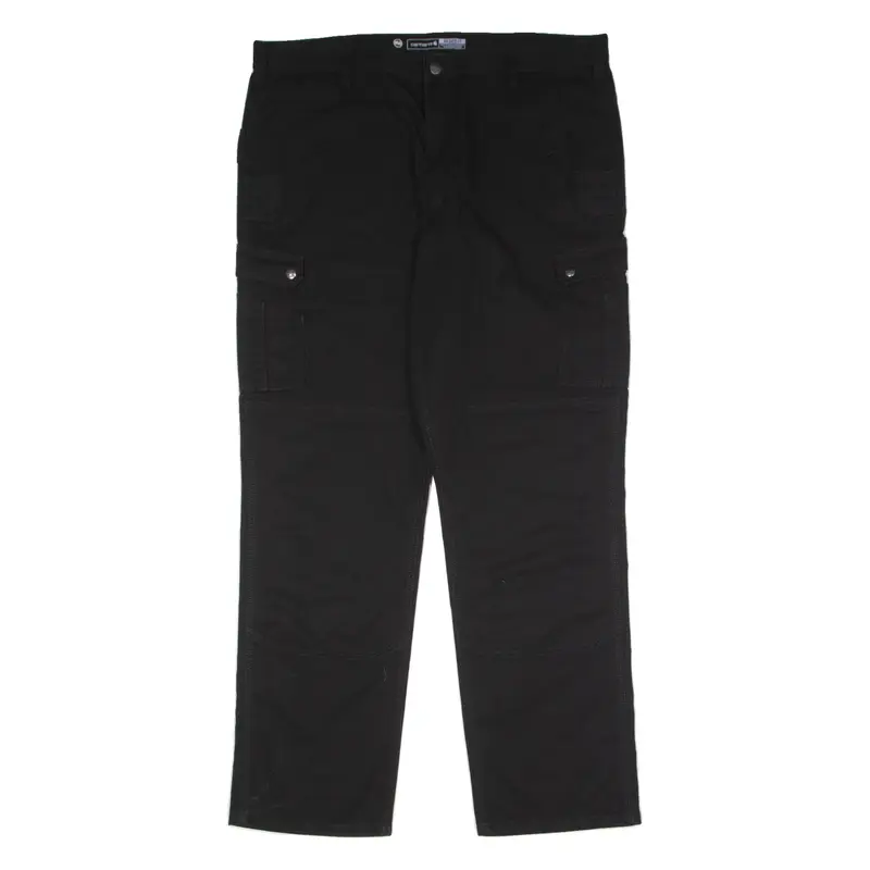 CARHARTT Double Knee Cargo Workwear Mens Trousers Black Relaxed Straight W42 L34