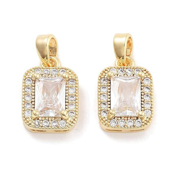 Brass with Clear Cubic Zirconia Charms