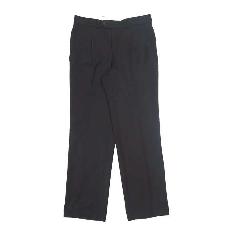 RENATO CAVALLI Pleated Trousers Black Regular Straight Womens W30 L32