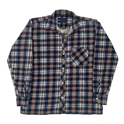 Inbironne Checked Shirt - Medium Blue Cotton