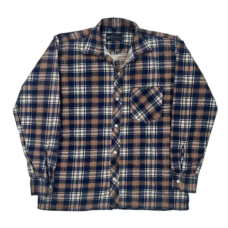 Inbironne Checked Shirt - Medium Blue Cotton