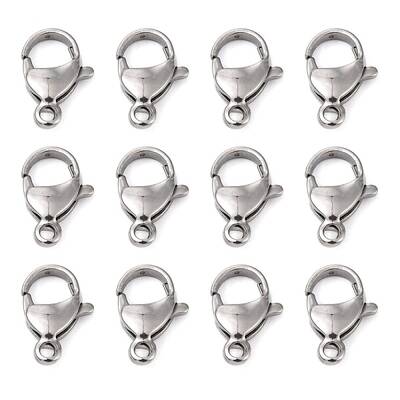 Tarnish Resistant Polished 304 Stainless Steel Lobster Claw Clasps