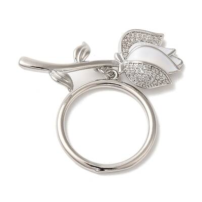 Brass Micro Pave Clear Cubic Zirconia Toggle Clasps