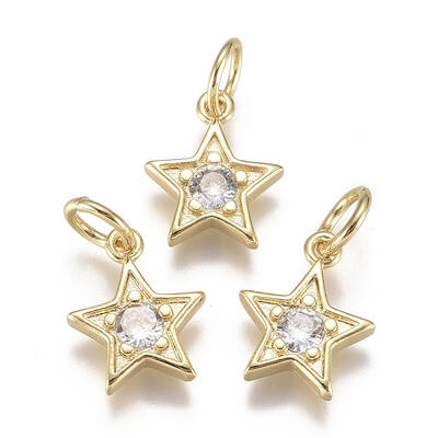 Brass Micro Pave Cubic Zirconia Charms