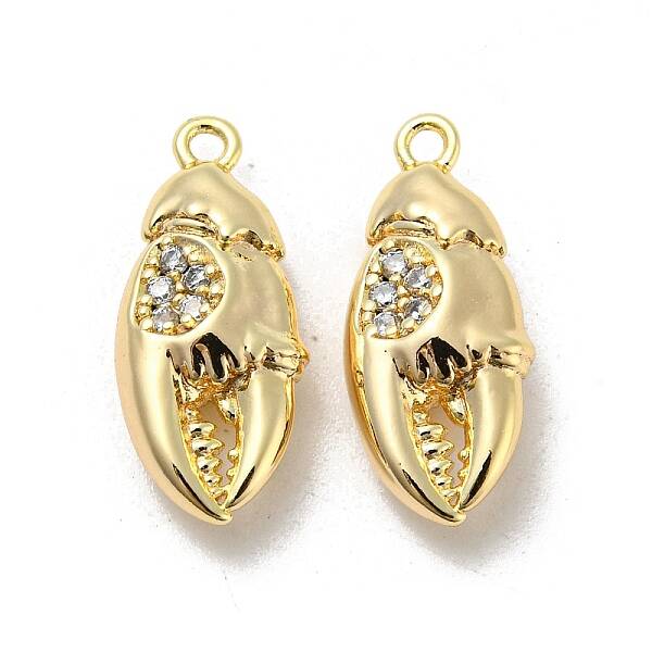 Brass Micro Pave Clear Cubic Zirconia Pendants