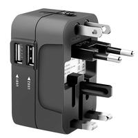 Universal Travel Plug Adapter, Worldwide Travel Wall Charger with 2 USB Ports, Multifunctional Phone Charging Converter for H...
