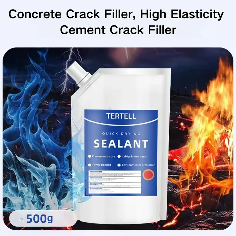 Tertell Concrete Crack Filler High Elasticity Cement Crack Repair Sealant Waterproof Quick Dry 200g Outdoor Use