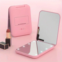 Kintion Pocket Mirror, 1X/3X Magnification LED Compact Travel Makeup Mirror with Light for Purse, 2-Sided, Portable, Folding,...