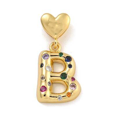 Brass Micro Pave Colorful Cubic Zirconia Pendants