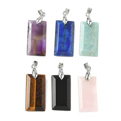 Natural Mixed Stone Faceted Pendants