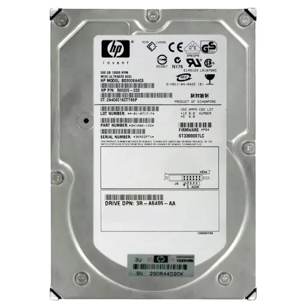 BD3008A4C6 HP 300GB Ultra-320 SCSI 10000 3.5-inch Hard Drive