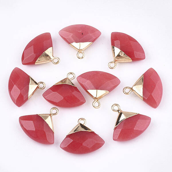Electroplate Natural White Jade Pendants