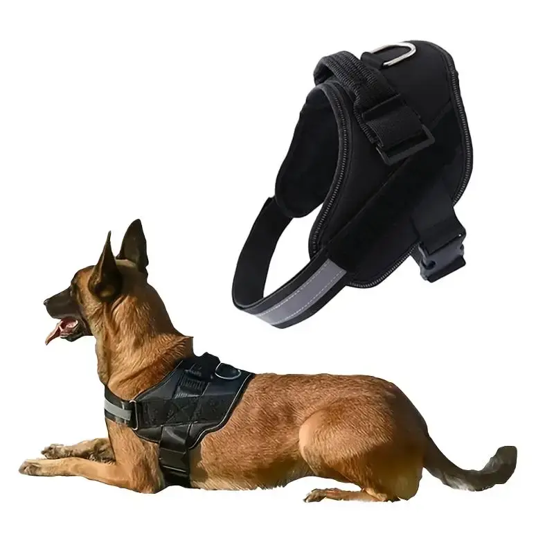 Adjustable Reflective Dog Harnesses, Breathable No Pull Pet Harness with Handle, Breathable Dogs Harnesses for Outdoor Walkin...