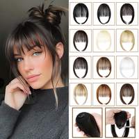 Cephemer Air Bangs Synthetic Hair Extensions Clip on Wispy Bangs Hairpieces Match with Wig for Women Easy to Wear All Day Com...