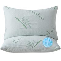 King Size Memory Foam Pillows Set of 2, Bamboo Bed Pillow for Sleeping, Firm Pillow Gel for Neck Support, Hotel Quality Bed R...