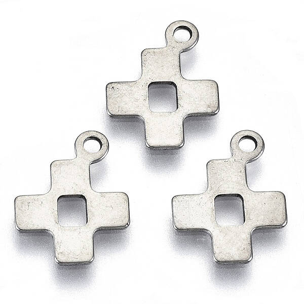 Non-Tarnish 201 Stainless Steel Tiny Cross Charms