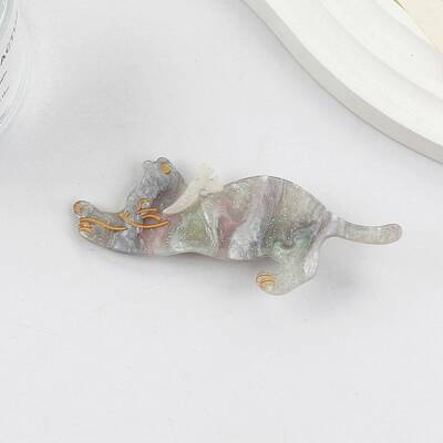 Cute Glitter Cat Cellulose Acetate Alligator Hair Clips