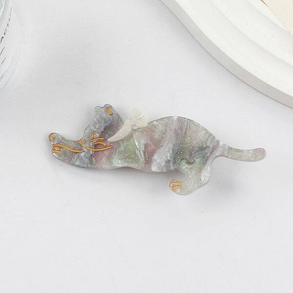 Cute Glitter Cat Cellulose Acetate Alligator Hair Clips