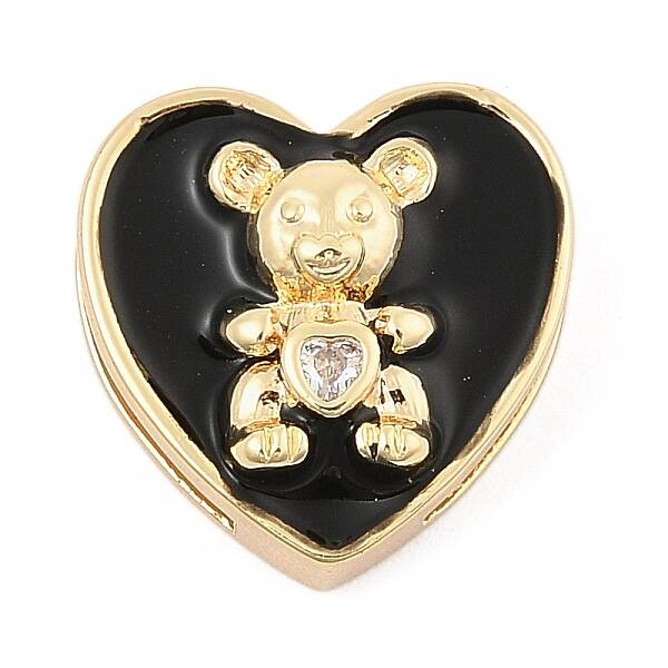 Brass Micro Pave Cubic Zirconia Slide Charms