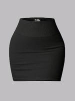 Women's Solid Textured High Waist Sports Skirt, Casual Sporty Comfy Breathable Skirt for Gym Workout Running, Ladies Sportswe...