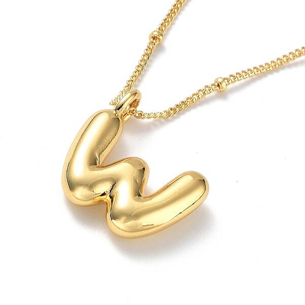 Initial Letter Brass Pendant Necklaces
