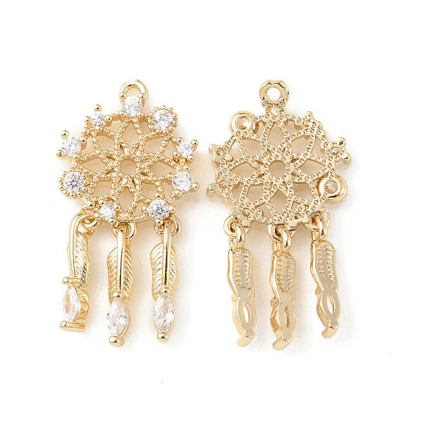 Brass Micro Pave Cubic Zirconia Pendants