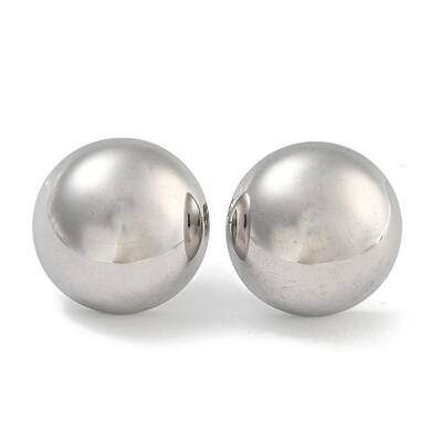 304 Stainless Steel Half Round Stud Earrings for Women