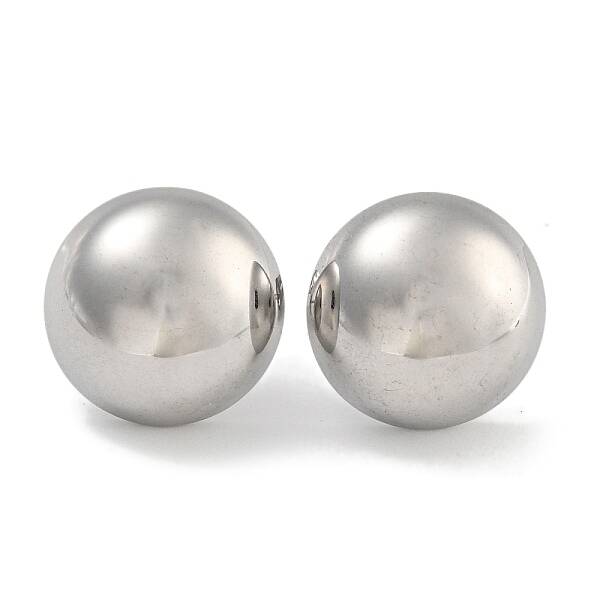 304 Stainless Steel Half Round Stud Earrings for Women