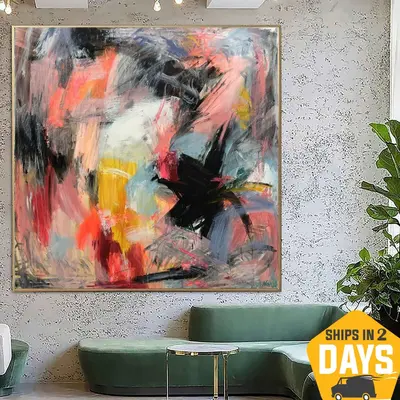 Original Abstract Vibrant Paintings on Canvas Colorful Modern Artwork Textured Oil Painting Handmade Art | SATURDAY MORNING 4...