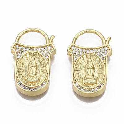 Brass Micro Pave Clear Cubic Zirconia Pendants