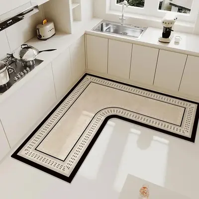 Diatomite Kitchen Mat, L-shaped Non-slip Kitchen Rug, Oil & Water Absorbent Kitchen Floor Mat, Suitable for Home & Kitchen Fl...