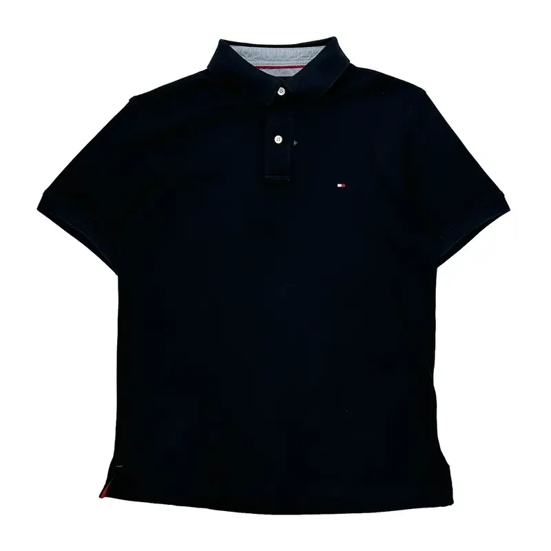 Tommy Hilfiger Polo Shirt - Large Black Cotton