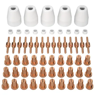 ARCCAPTAIN 60PCS/110PCS PT31 Plasma Cutting Consumables Fit CUT-40 CUT-50 CT-312 with Plasma Cutter Torch PT-31 JG-40 LG-40 W...