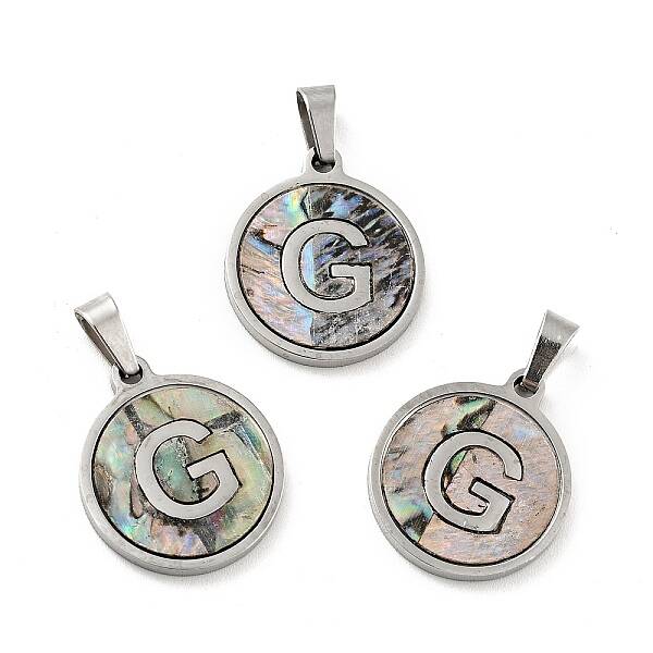 304 Stainless Steel with Paua Shell Pendants
