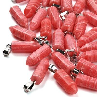 Synthetic Rhodochrosite Pendants