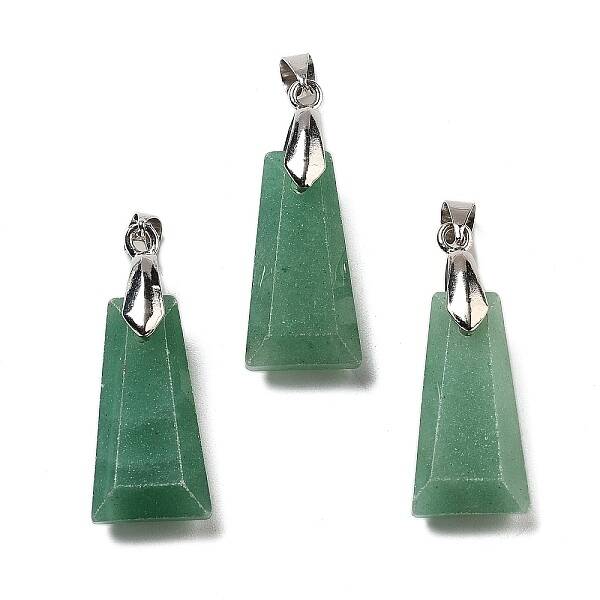 Natural Green Aventurine Faceted Pendants