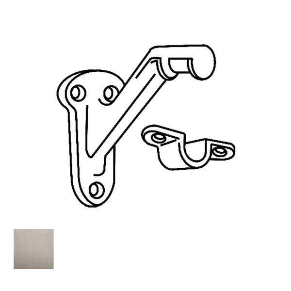 Cal-Royal Hand Rail Bracket Heavy Duty Cast Aluminum, 3-1/4 Height, 1-7/16 Width, 3-1/4 Projection, Satin Nickel