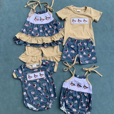 Kids boys mallard duck matching summer clothes