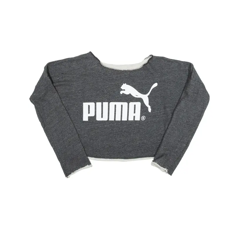 PUMA Customised Cropped Grey Sweatshirt S